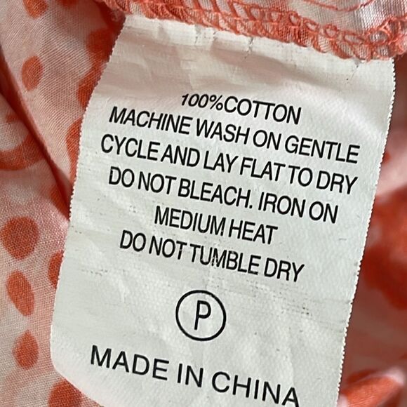 Maria Oliver Top Womens size XS Lara coral wax tassels cotton boho Blouse Floral - Picture 11 of 12